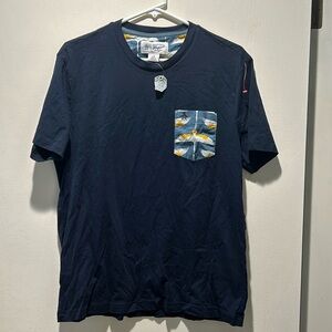 Mens Original Blue Crane Penguin Pocket T-Shirt NWT Sz L